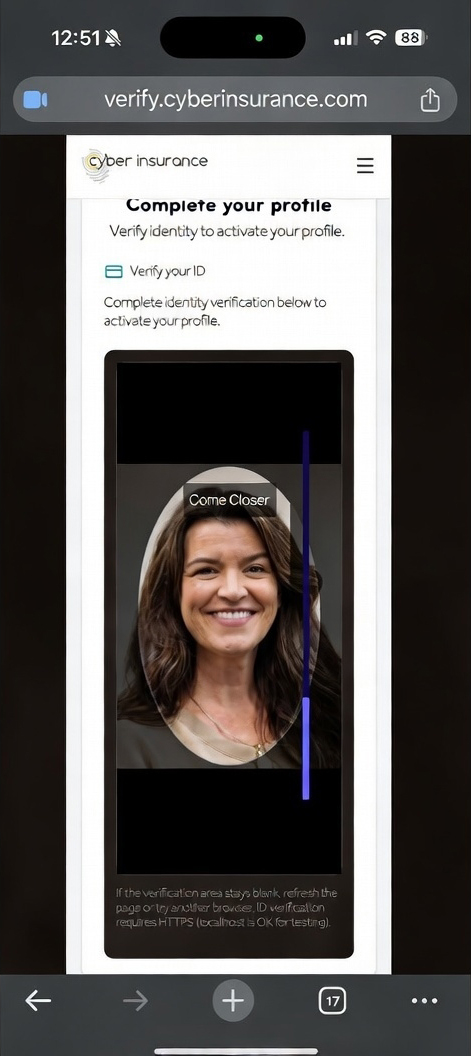Screenshot: Government ID & Selfie Proving You're Actually You