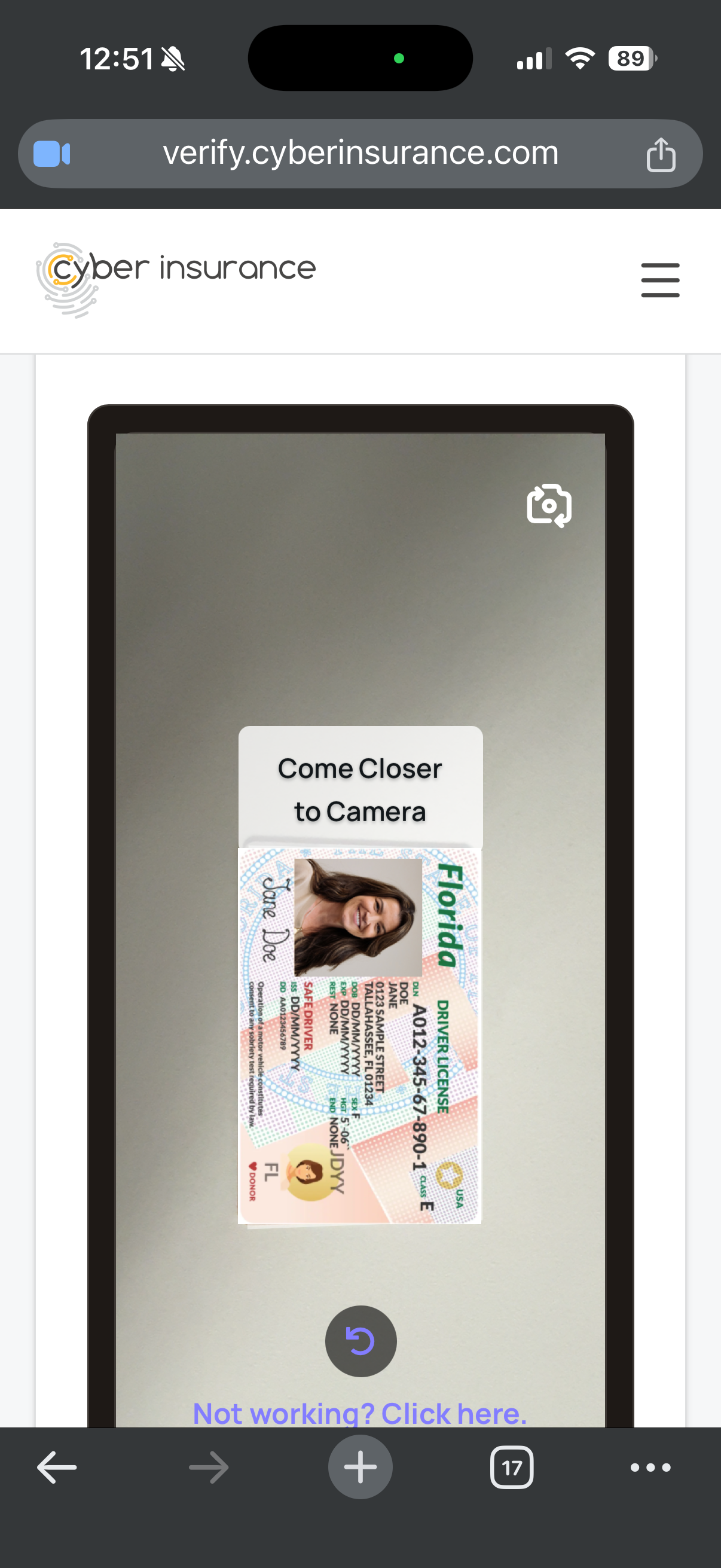 Screenshot: Government ID & Selfie Proving You're Actually You
